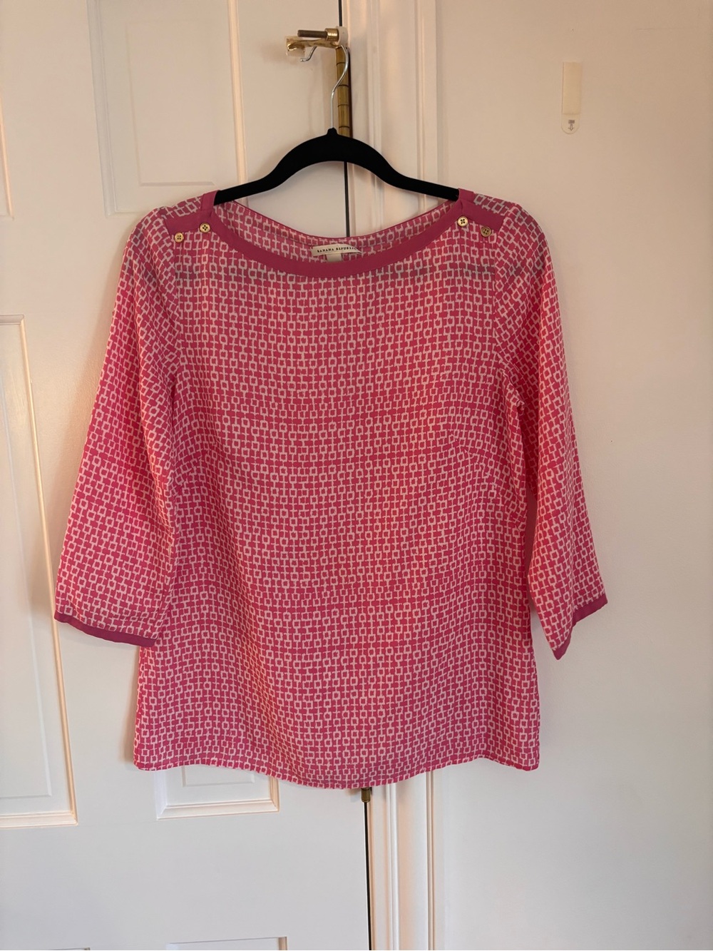 Banana Republic Pink Geometric Boatneck Tunic